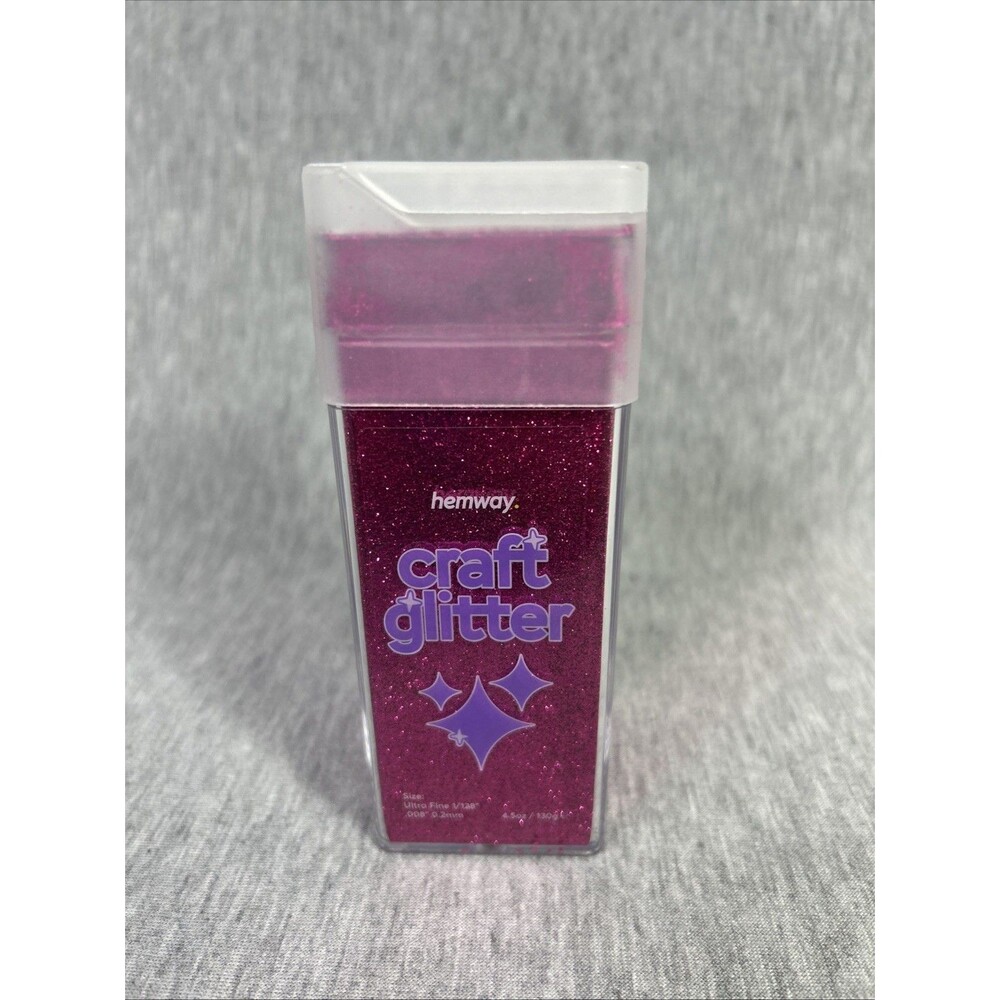 Hemway Craft Glitter Ultra Fine 1/128” Dark Rose Pink, 4.5 Oz/130g, .008”/0.2mm”